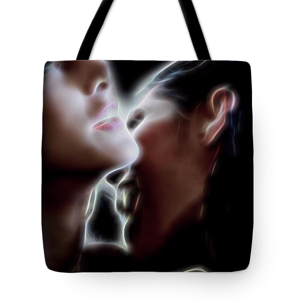 Vampire Tote Bag featuring the painting A Taste of Virgin by Jon Volden