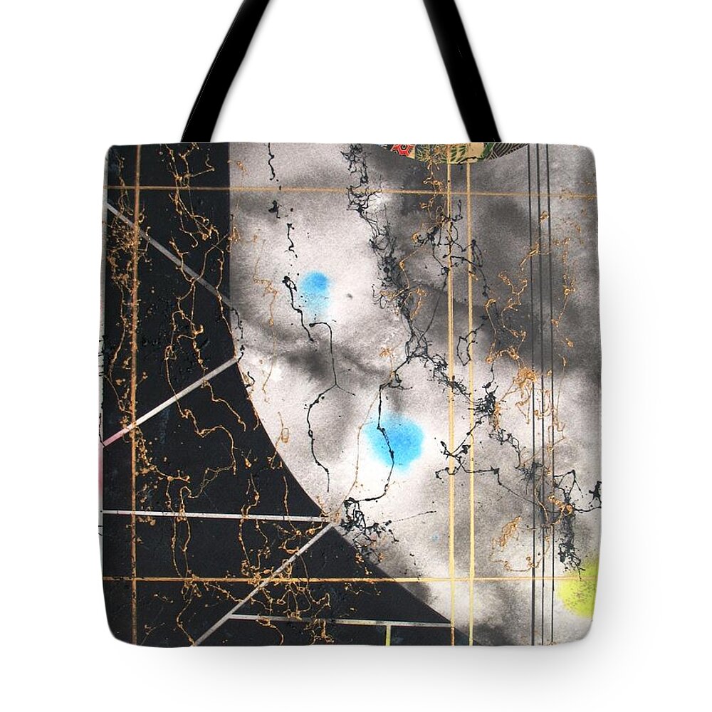 Abstract Tote Bag featuring the painting A View from Space by Louise Adams