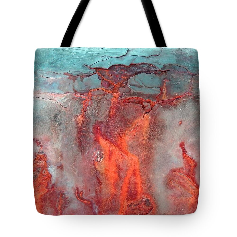  Abstract Tote Bag featuring the photograph A Vision of Hell by Marcia Lee Jones
