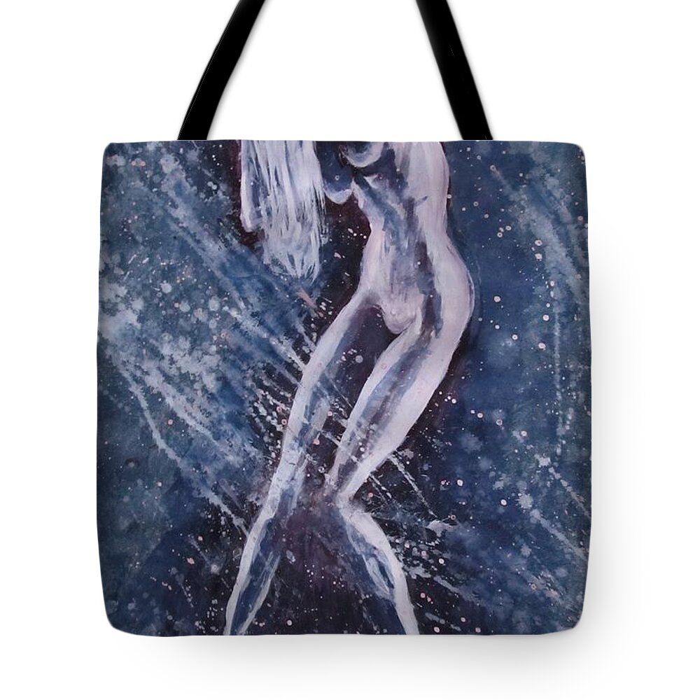 Beautiful Tote Bag featuring the painting A Winter's Tale by Jarmo Korhonen aka Jarko