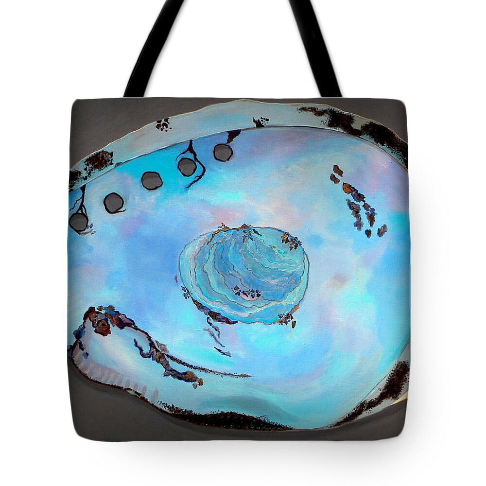 Sea Shell Tote Bag featuring the painting Abalone Sea Shell by Karyn Robinson