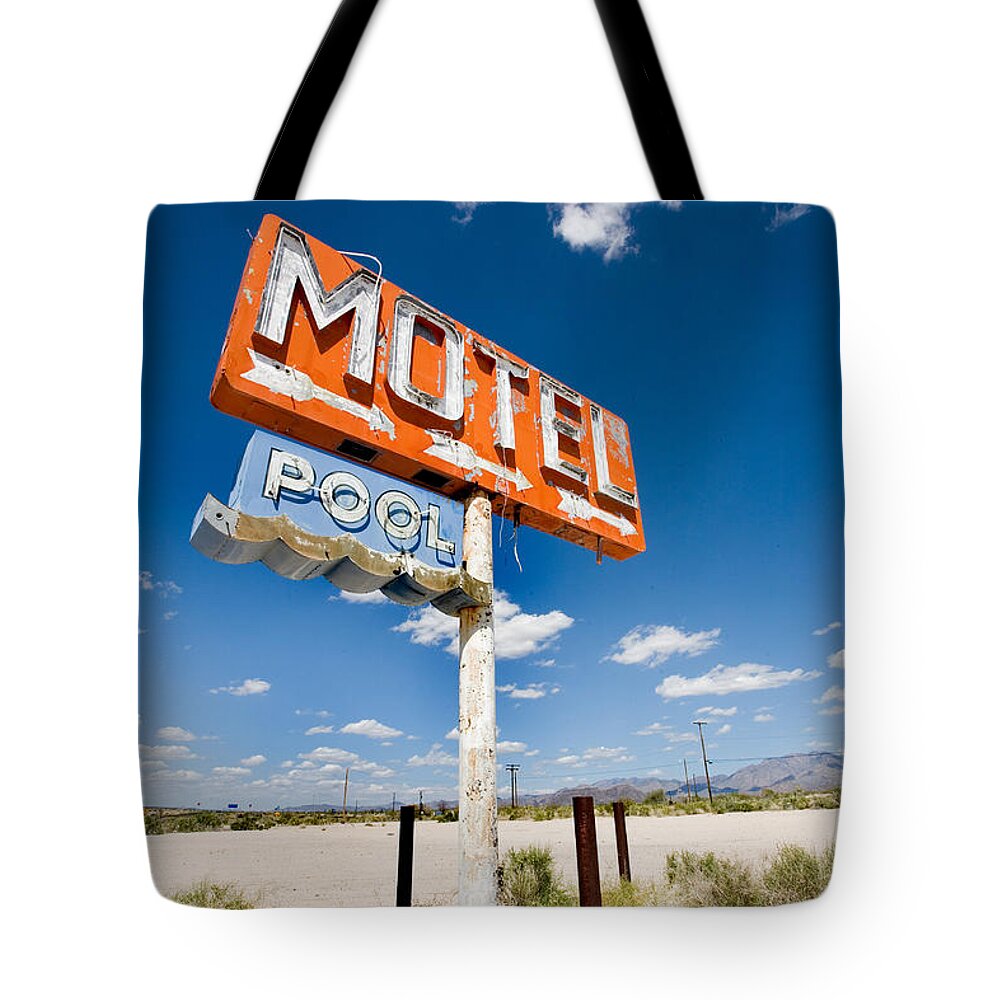 Arizona Tote Bag featuring the photograph Abandoned Motel by Peter Tellone