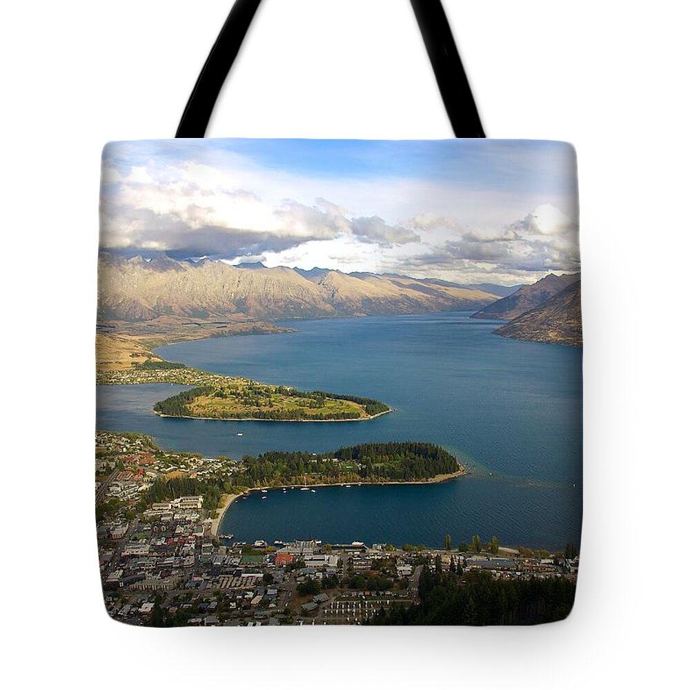 New Zealand Tote Bag featuring the photograph Above Queenstown by Stuart Litoff