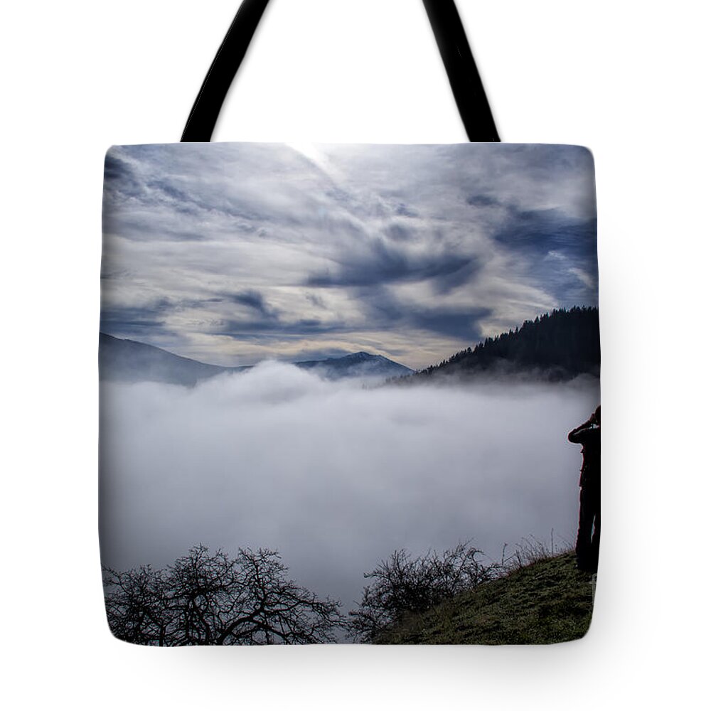 Fog Tote Bag featuring the photograph Above The Fog by Paul Gillham