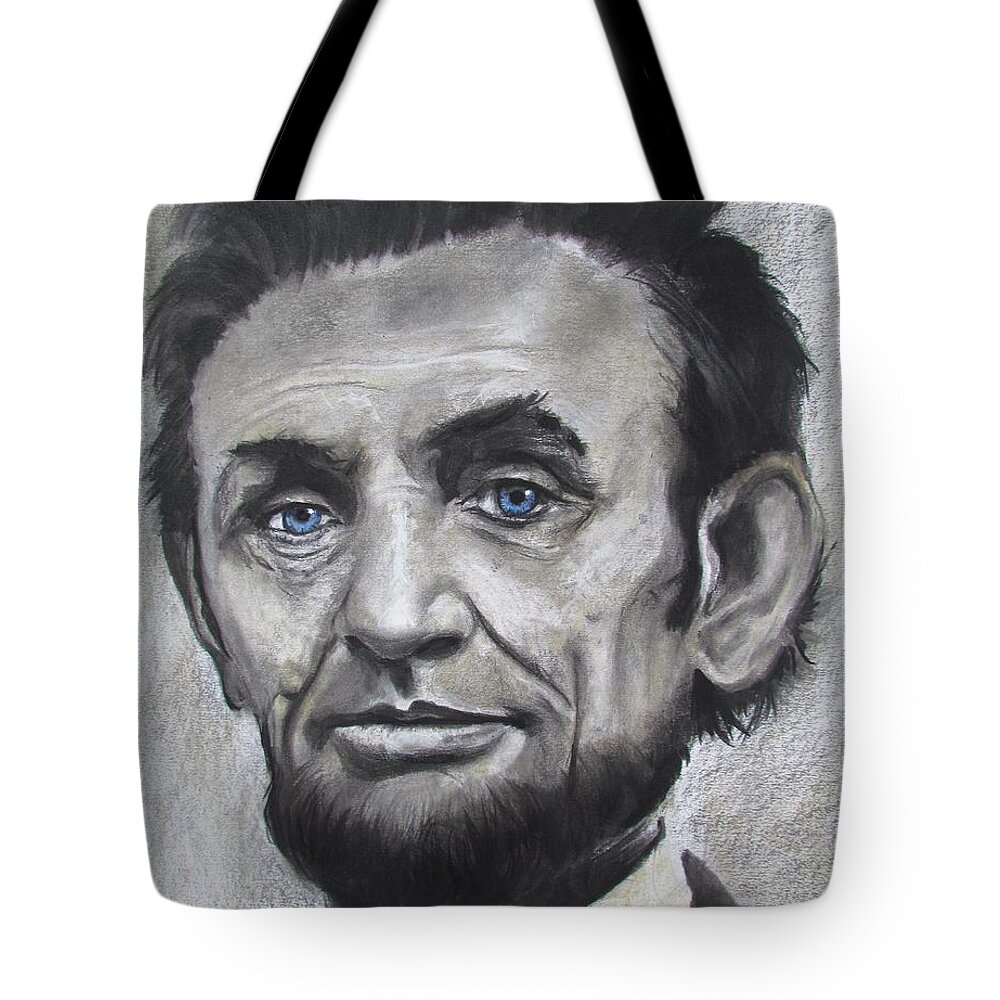 Abraham Lincoln Tote Bag featuring the drawing Abraham Lincoln by Eric Dee