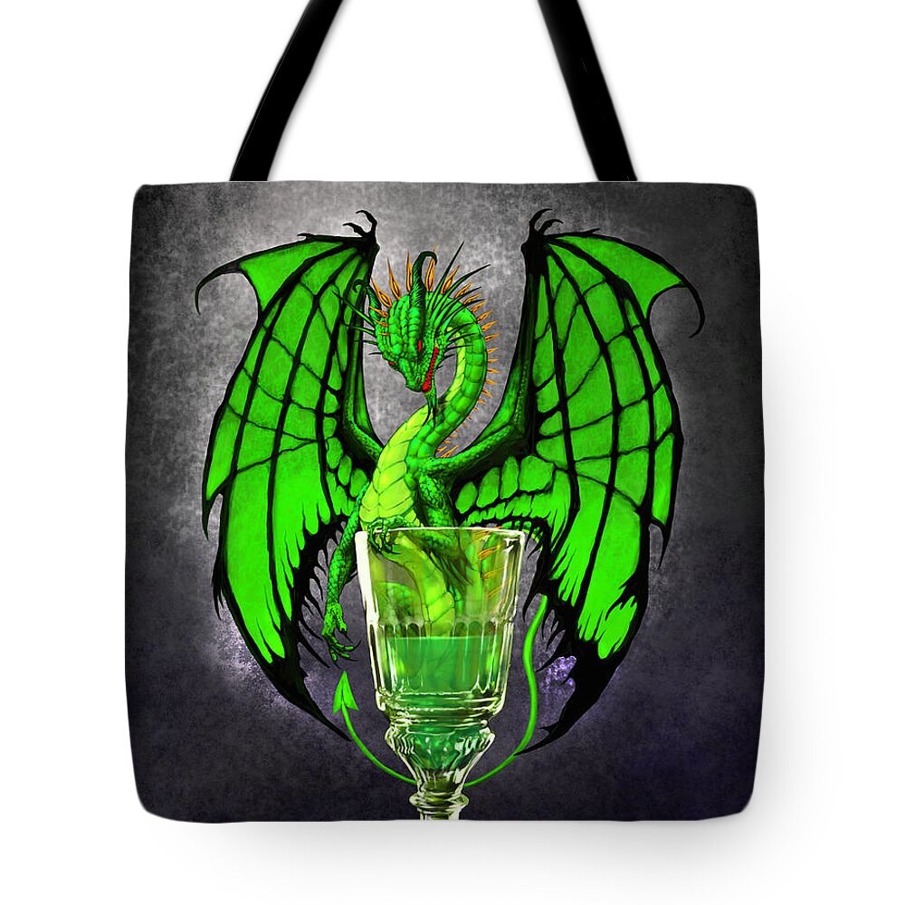 Dragon Tote Bag featuring the digital art Absinthe Dragon by Stanley Morrison