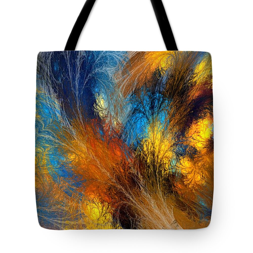Fine Art Tote Bag featuring the digital art Abstract 011014 by David Lane