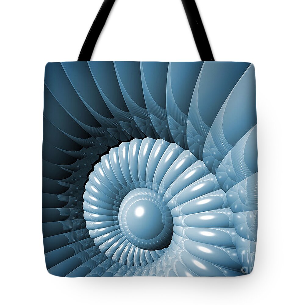 Nautilus Tote Bag featuring the digital art Abstract 3D Nautilus by Phil Perkins