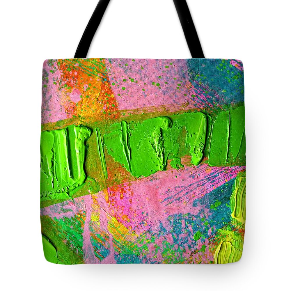 Abstract Tote Bag featuring the painting abstract 6814 Diptych Cropped XIV by John Nolan