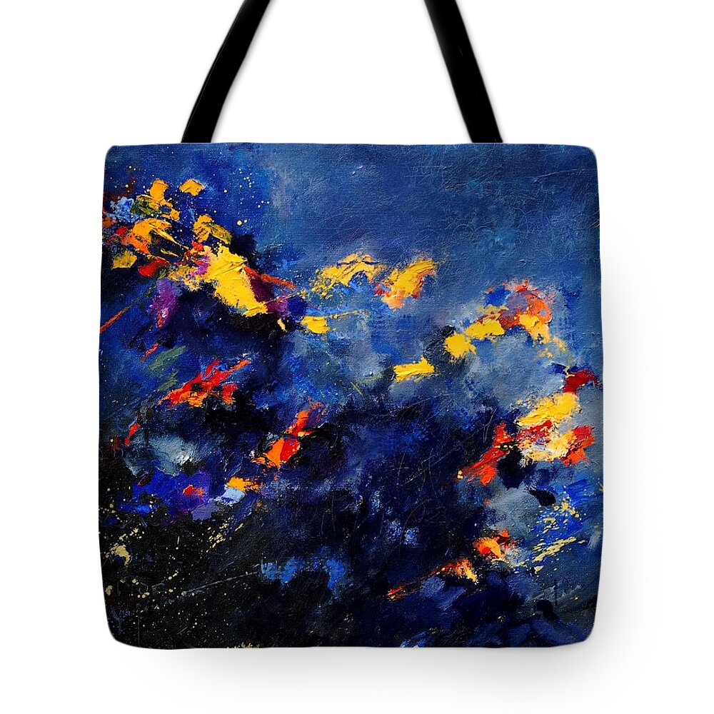 Abstract Tote Bag featuring the painting Abstract 971207 by Pol Ledent