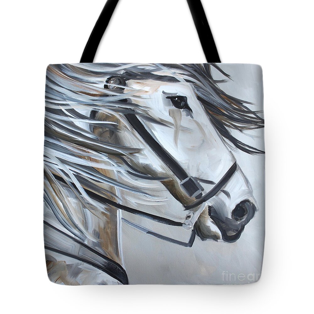 Andalusian Tote Bag featuring the painting Abstract Andie by Debbie Hart