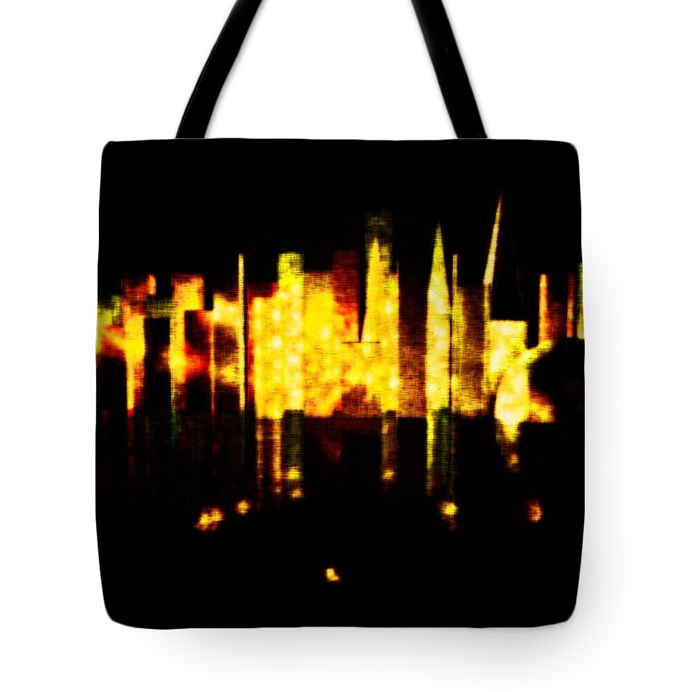 City Tote Bag featuring the digital art City in the Night by Ramon Martinez