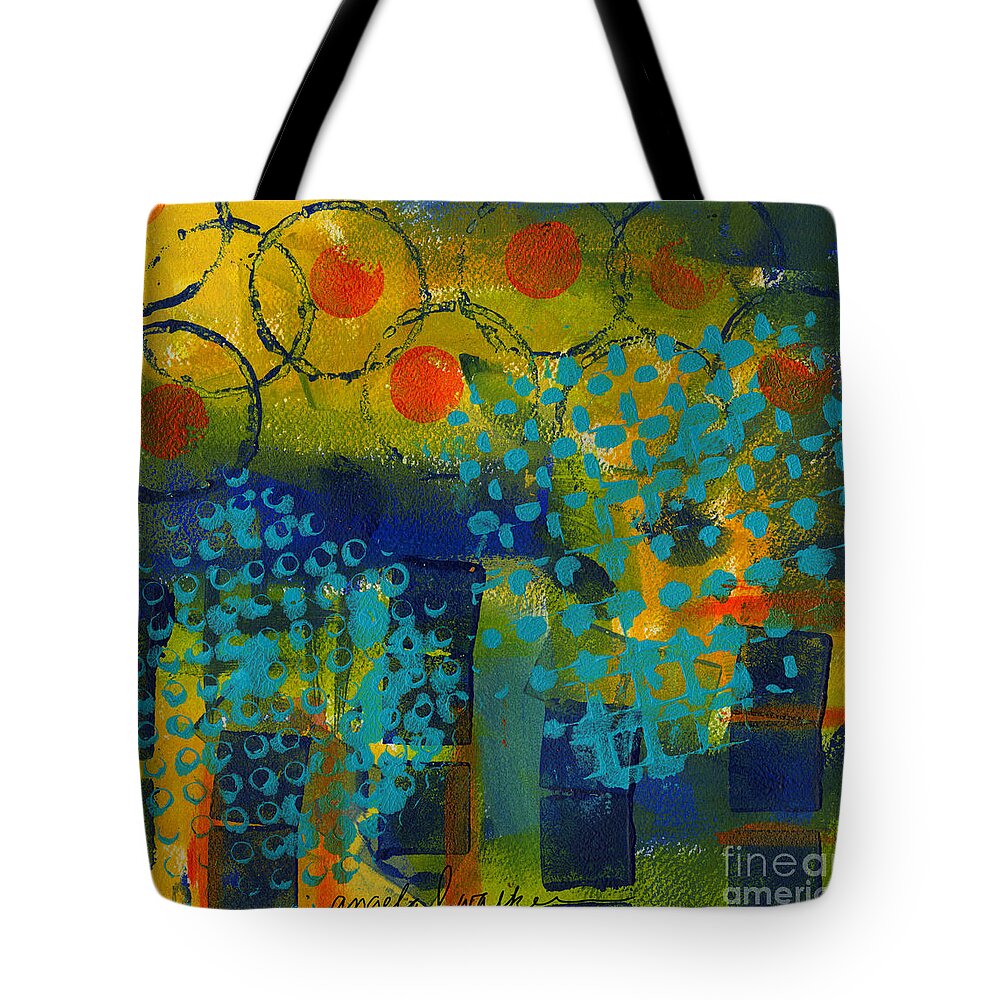 Abstract Mixed Media Tote Bag featuring the painting Abstract Expressions - Background Art by Angela L Walker