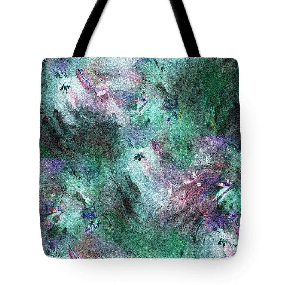 Fine Art Tote Bag featuring the digital art Abstract Floral 012113 by David Lane