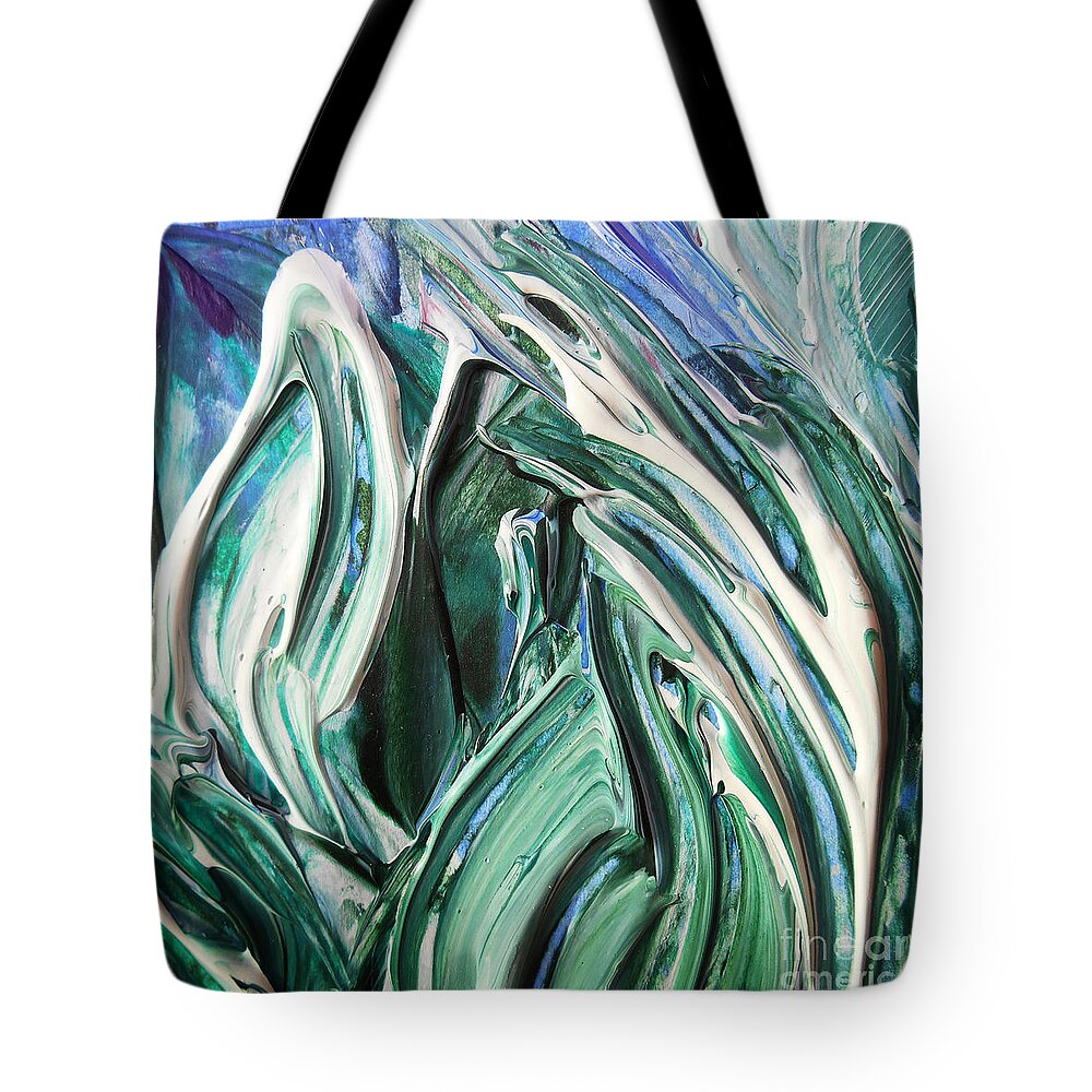 Sky Tote Bag featuring the painting Abstract Floral Sky Through The Leaves by Irina Sztukowski