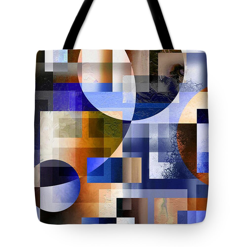 Abstract Tote Bag featuring the painting Abstract In Blue by Curtiss Shaffer