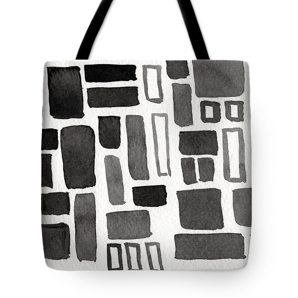 Squares Tote Bag featuring the painting Abstract Open Windows by Linda Woods