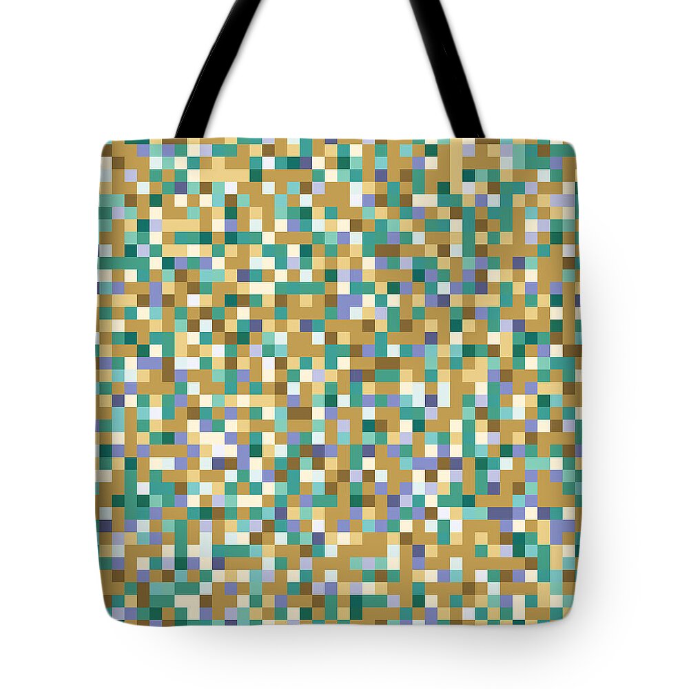 Abstract Tote Bag featuring the digital art Abstract Pixels by Mike Taylor