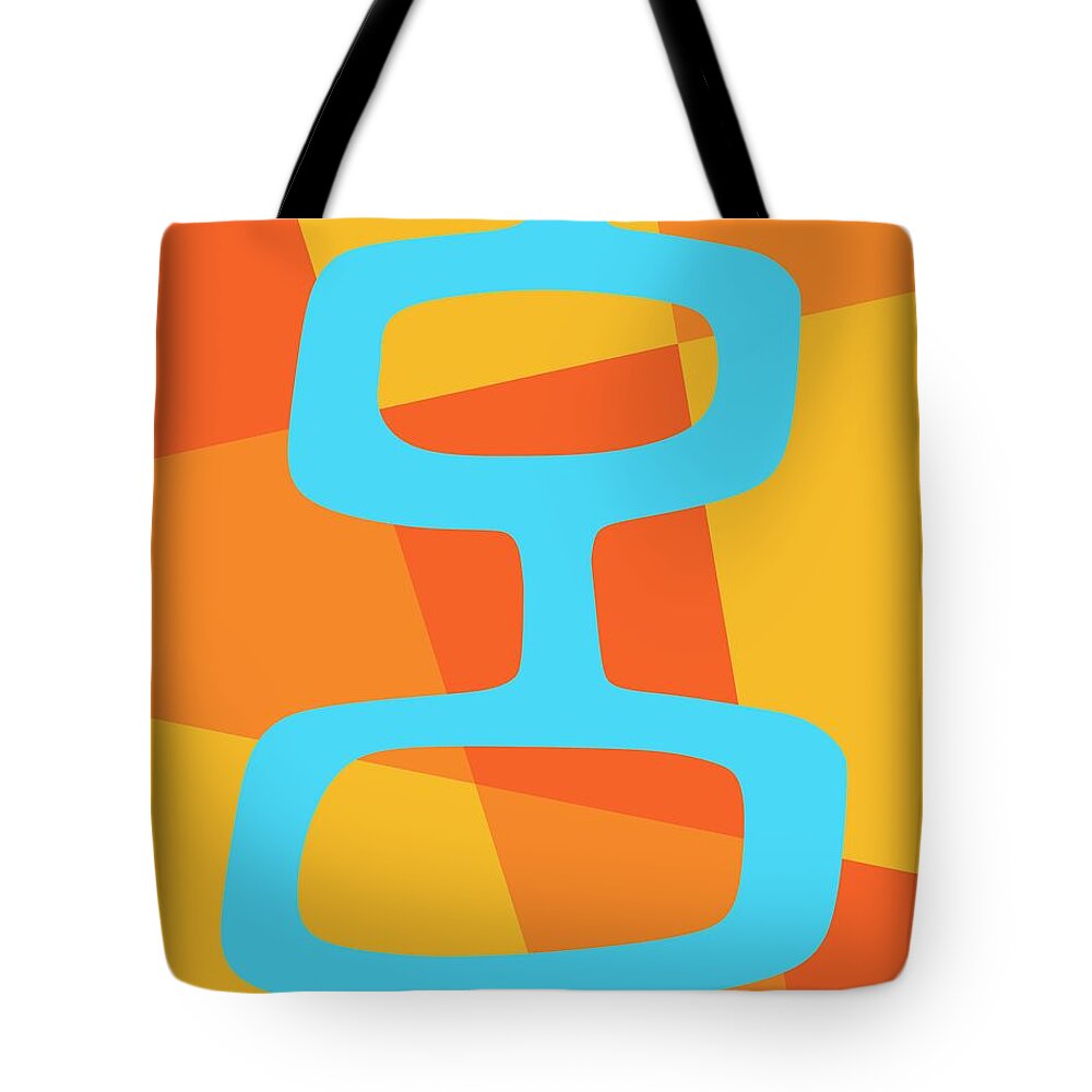Turquoise Tote Bag featuring the digital art Abstract with Turquoise Pods 1 by Donna Mibus