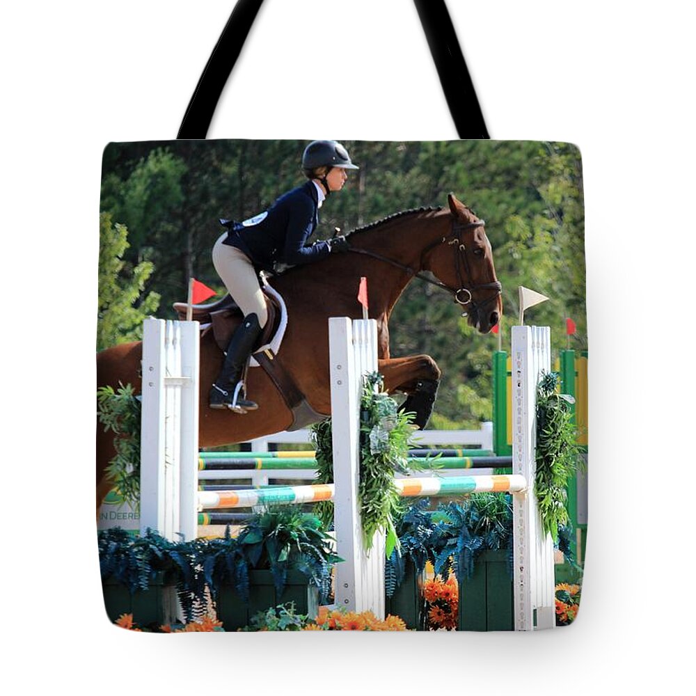Horse Tote Bag featuring the photograph Ac-medal11 by Janice Byer