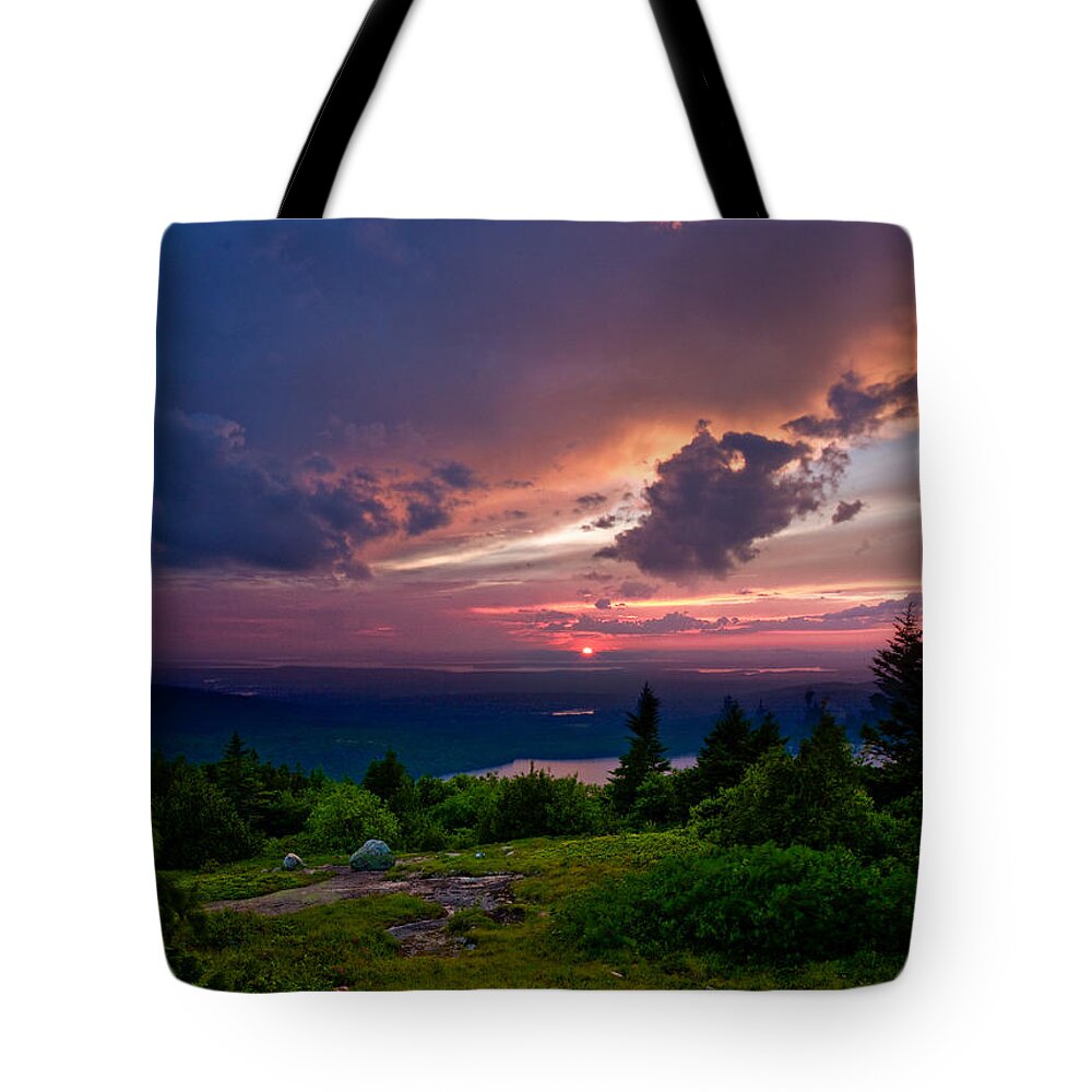 Landscape Tote Bag featuring the photograph Acadia Sunset 47150 by Brent L Ander