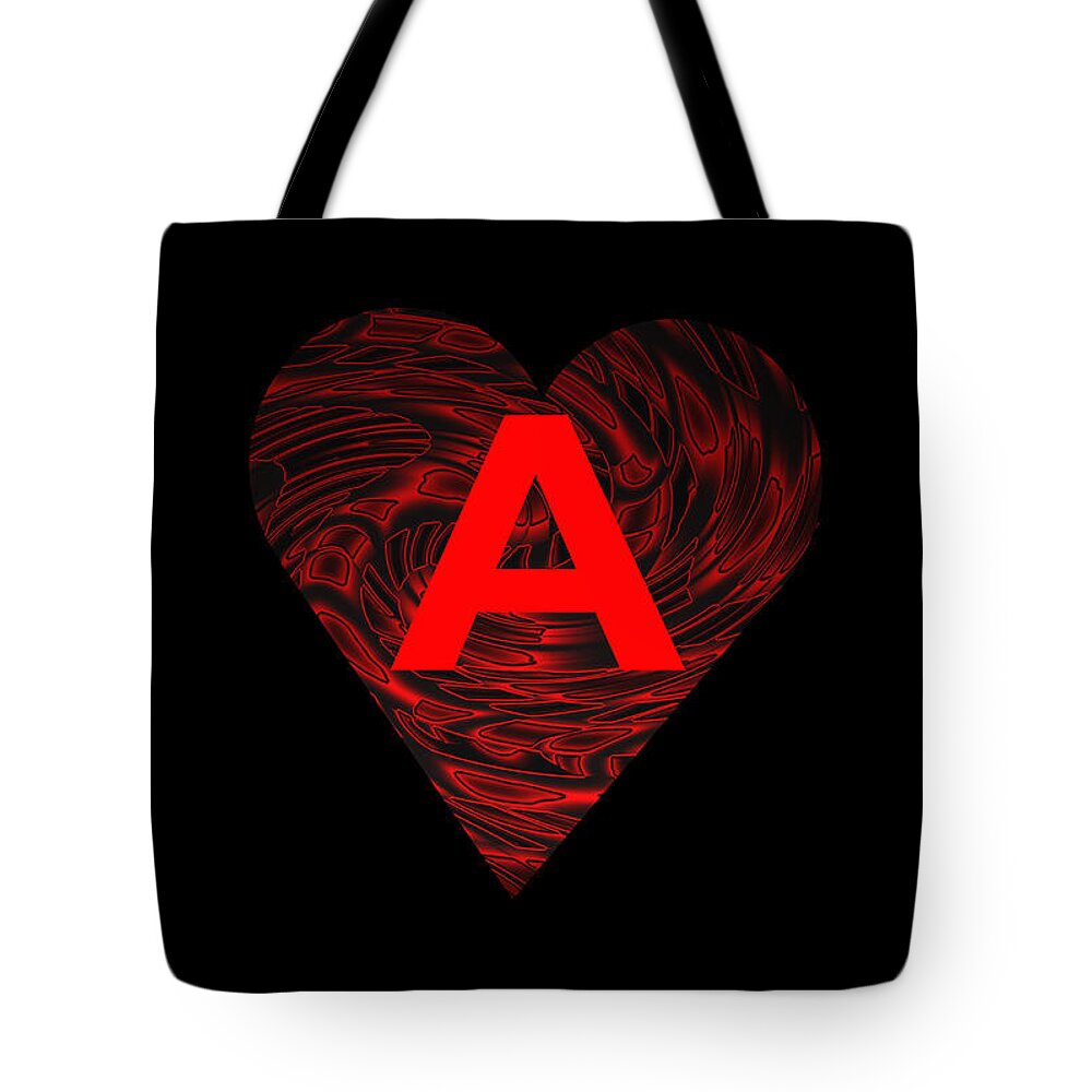 Ace Tote Bag featuring the digital art Ace of Hearts by XERXEESE Color Schemes
