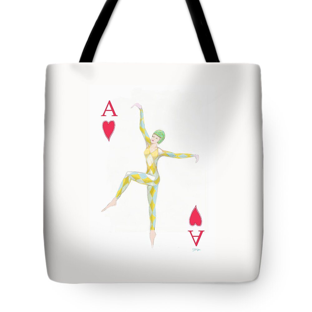 Ace Tote Bag featuring the digital art Ace of Hearts by Tom Conway