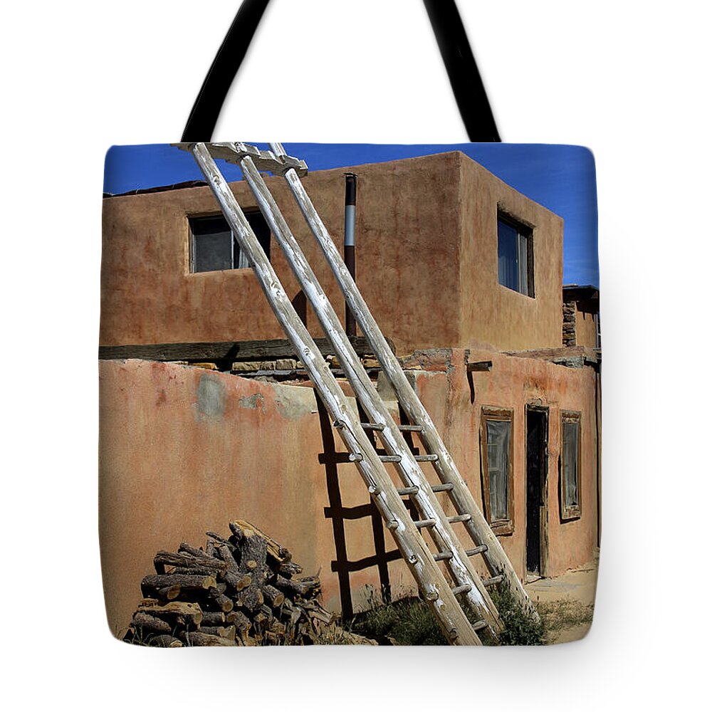 Acoma Pueblo Tote Bag featuring the photograph Acoma Pueblo Adobe Homes 3 by Mike McGlothlen