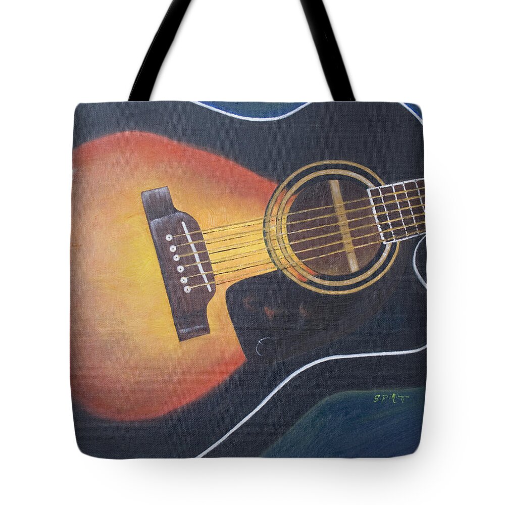 Still Life Tote Bag featuring the painting Acoustic Sunburst by Stephen J DiRienzo