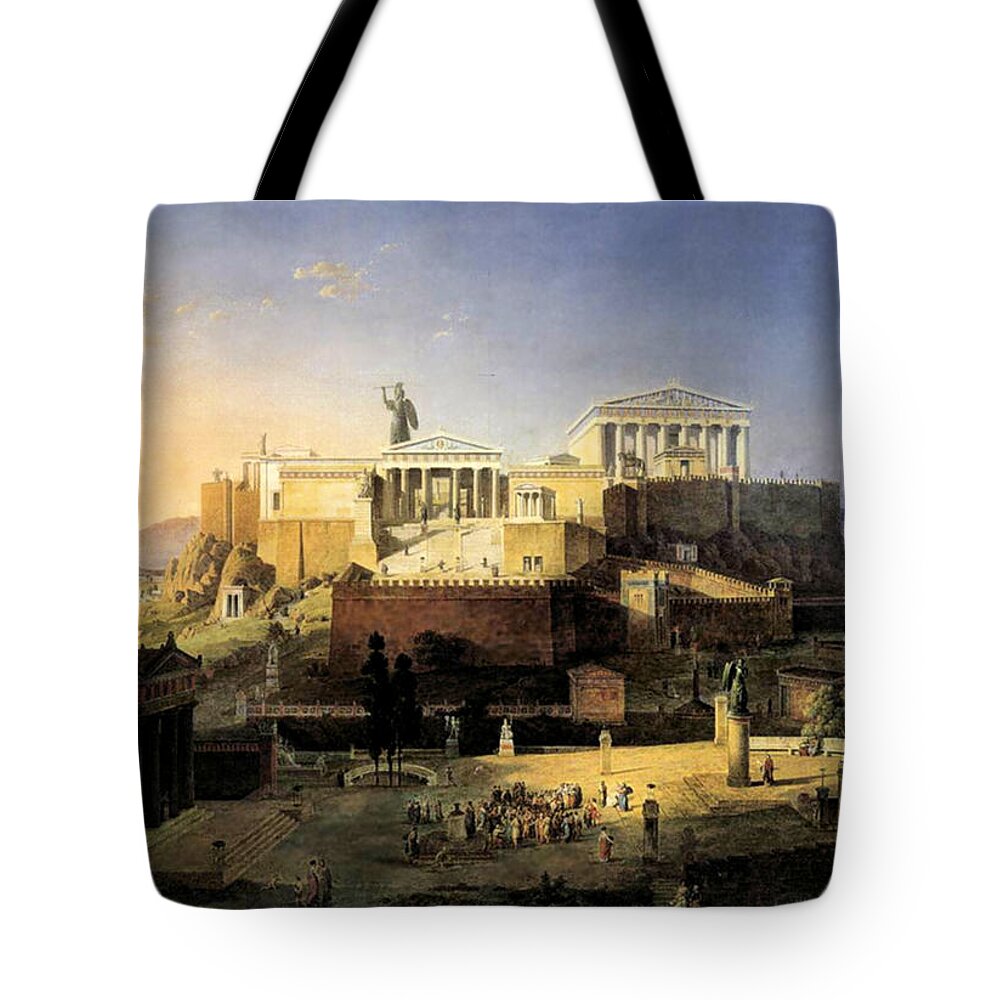 Acropolis Tote Bag featuring the painting Acropolis of Athens by Leo von Klenze