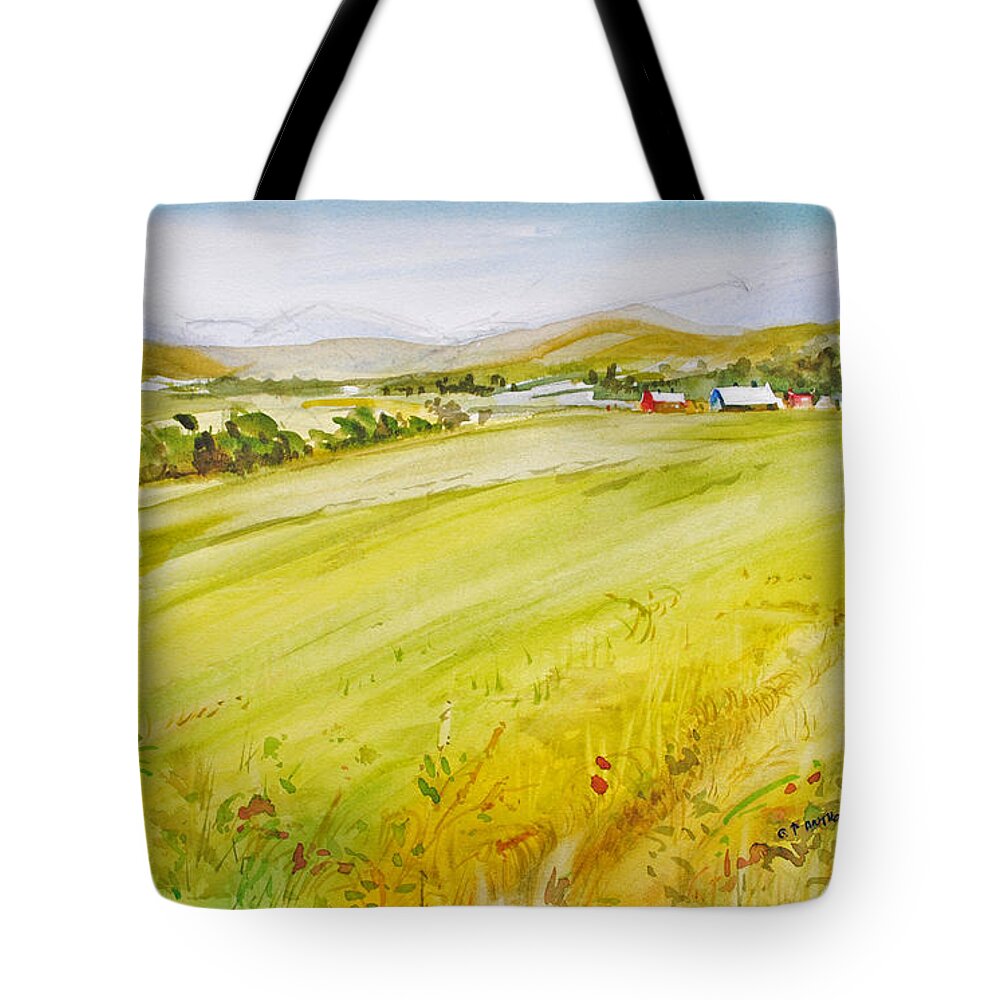 Fields Tote Bag featuring the painting Across the Field by P Anthony Visco