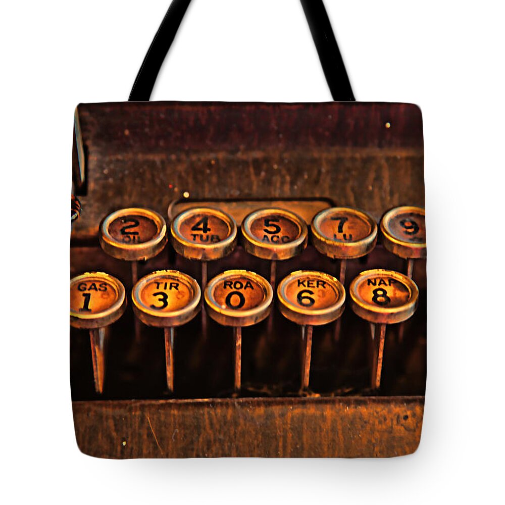 Antique Cash Register Tote Bag featuring the photograph Add It Up by Toni Hopper