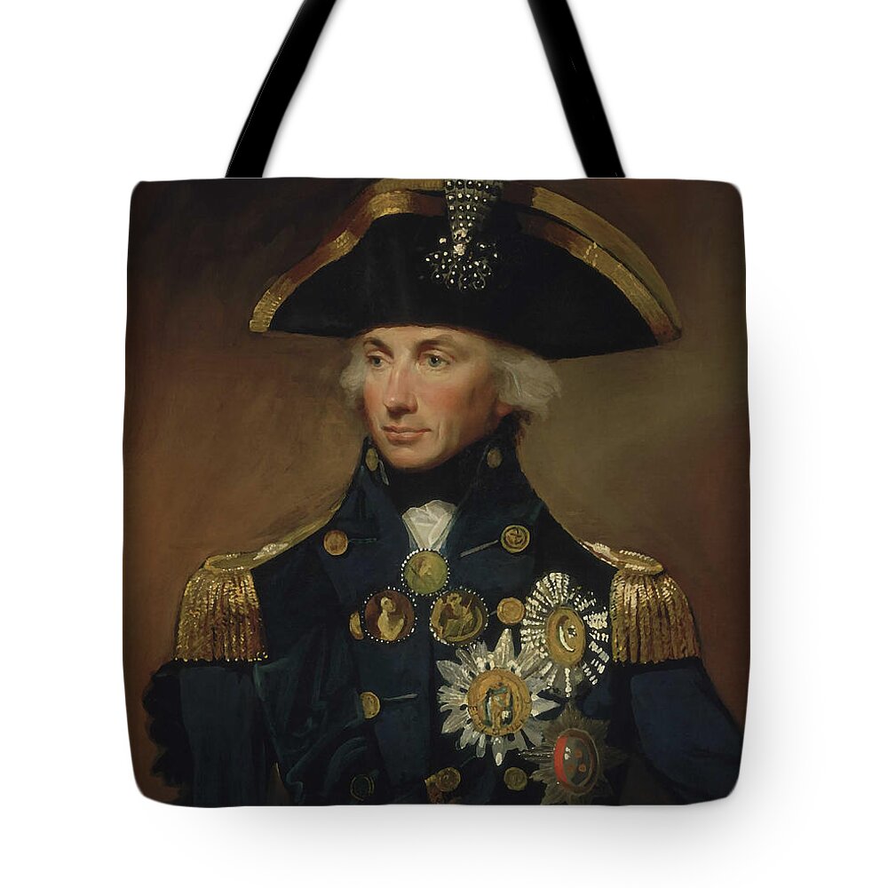 Horatio Nelson Tote Bag featuring the painting Admiral Horatio Nelson by War Is Hell Store