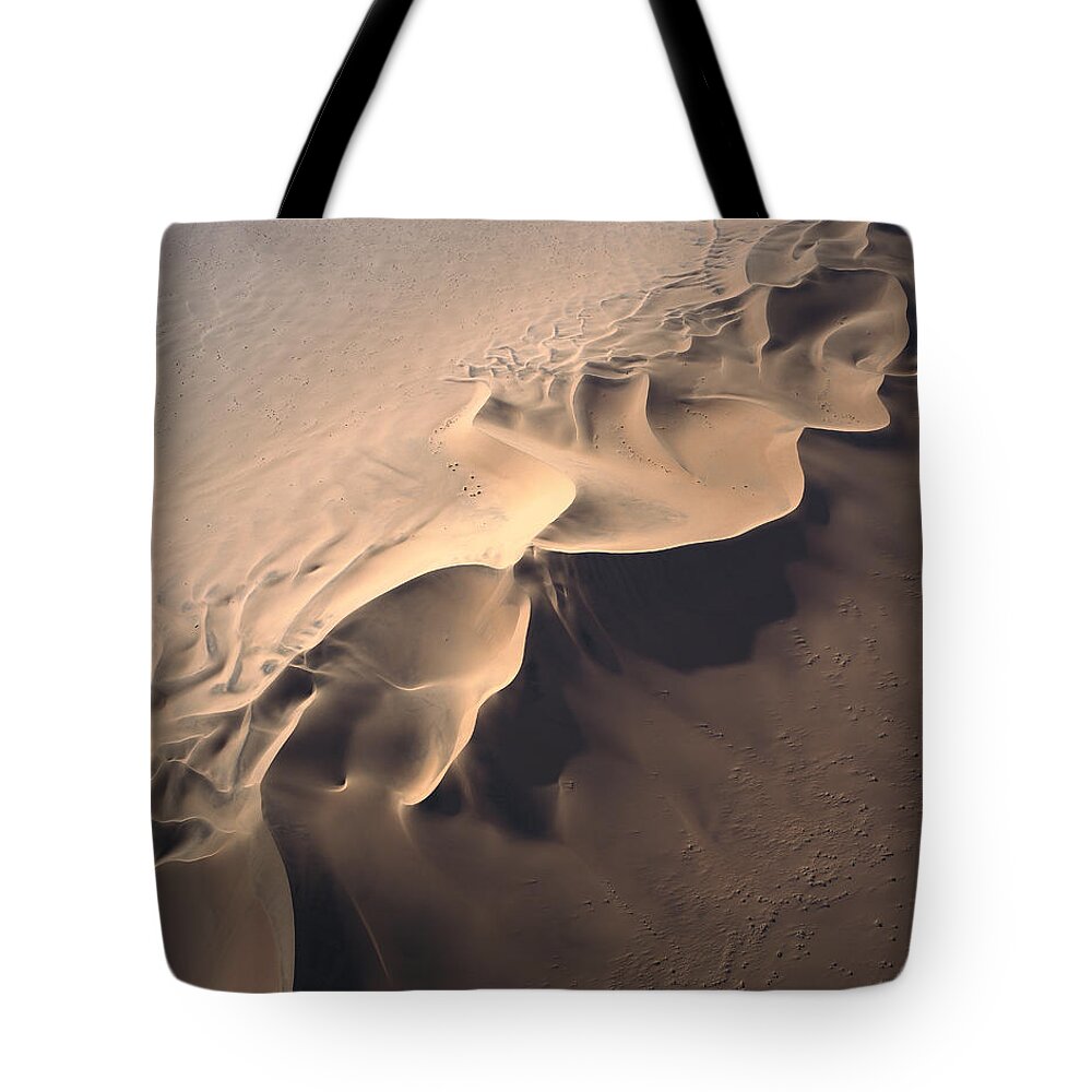 Feb0514 Tote Bag featuring the photograph Aerial Of Star Dunes Namib Desert by Gerry Ellis
