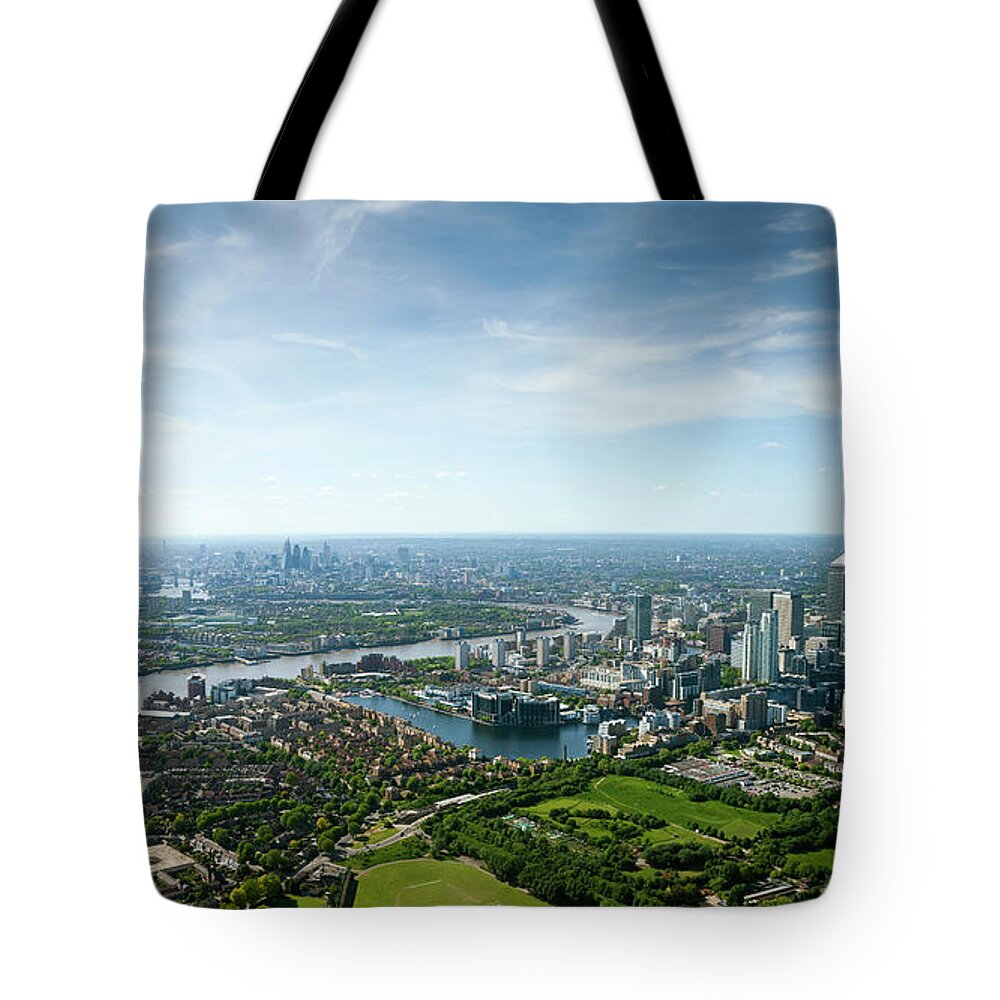 Apartment Tote Bag featuring the photograph Aerial Shot Of Canary Whark And by Michael Dunning