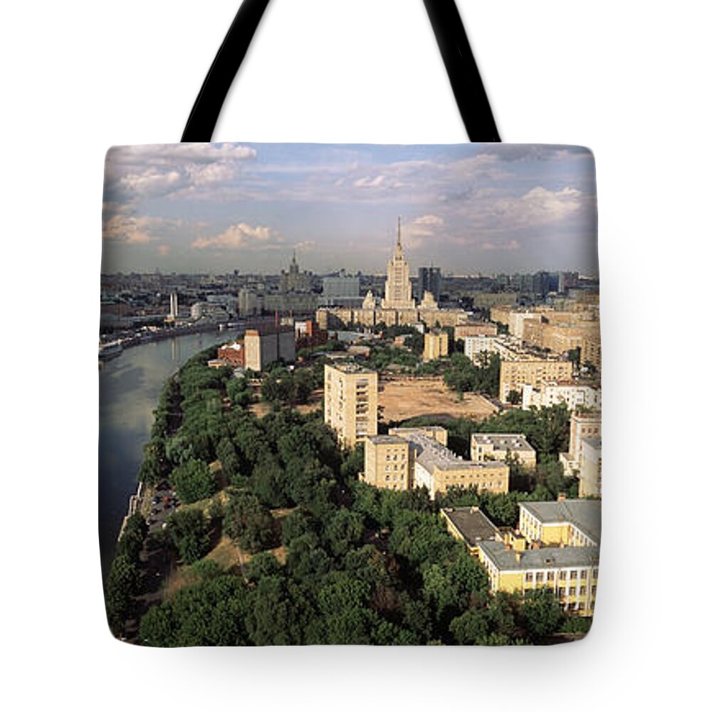Photography Tote Bag featuring the photograph Aerial View Of A City, Moscow, Russia by Panoramic Images