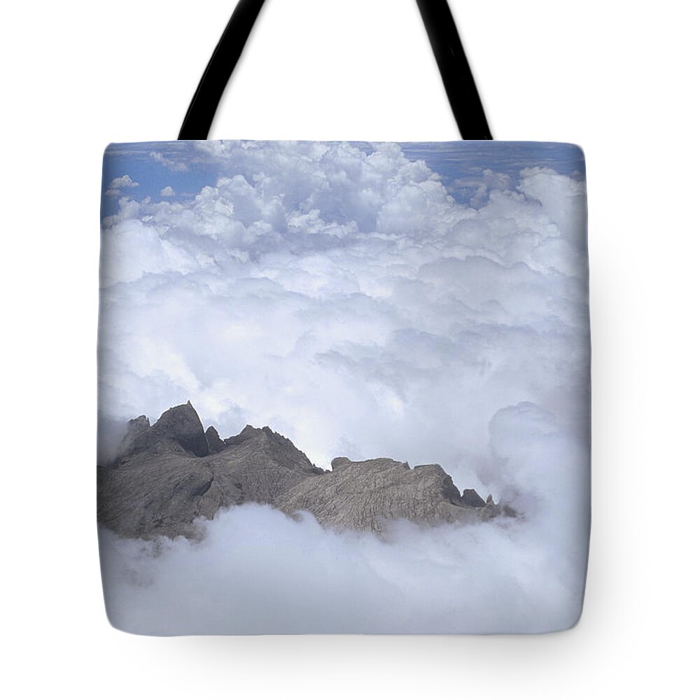 Feb0514 Tote Bag featuring the photograph Aerial View Of Mt Kinabalu Borneo by Konrad Wothe