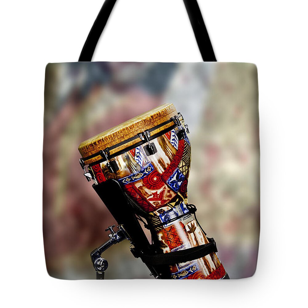 Djambe Tote Bag featuring the photograph Africa Culture Drum Djembe in Color 3236.02 by M K Miller