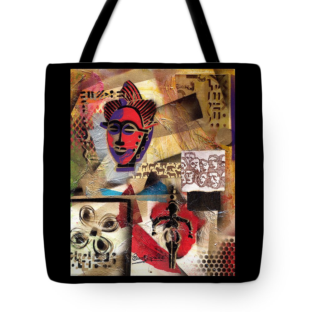 Everett Spruill Tote Bag featuring the painting Afro Aesthetic b by Everett Spruill