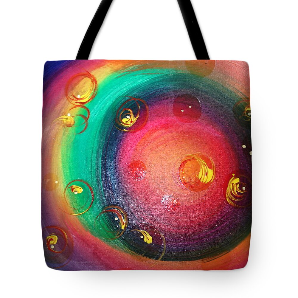 Abstract Tote Bag featuring the painting After A Few by Krystyna Spink