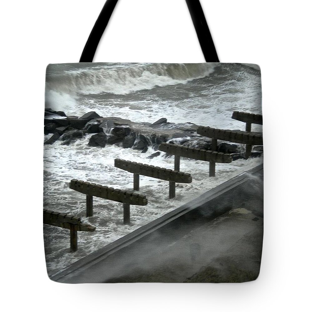 Atlantic City Tote Bag featuring the photograph After Storm Sandy by Joan Reese