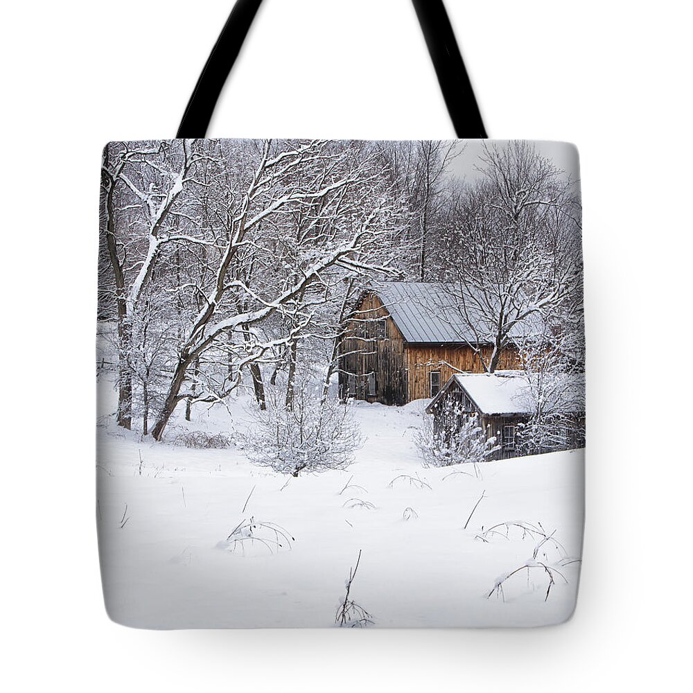 Vermont Tote Bag featuring the photograph Vermont Winter Scene by John Vose