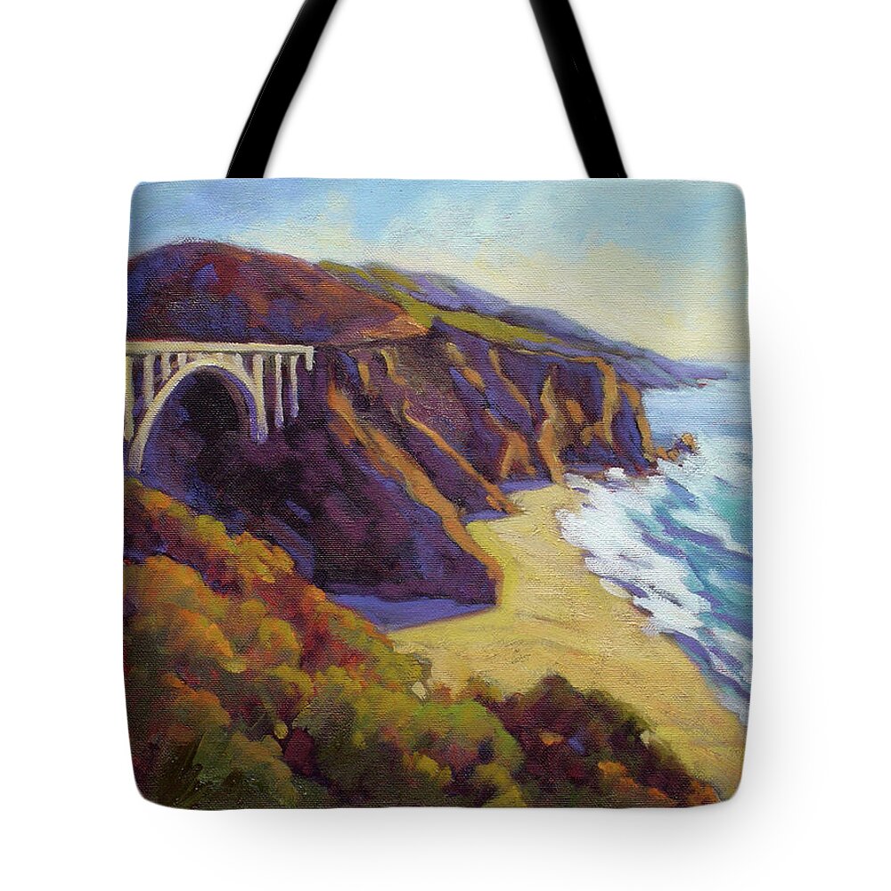 Big Sur Tote Bag featuring the painting Afternoon Glow 3 by Konnie Kim