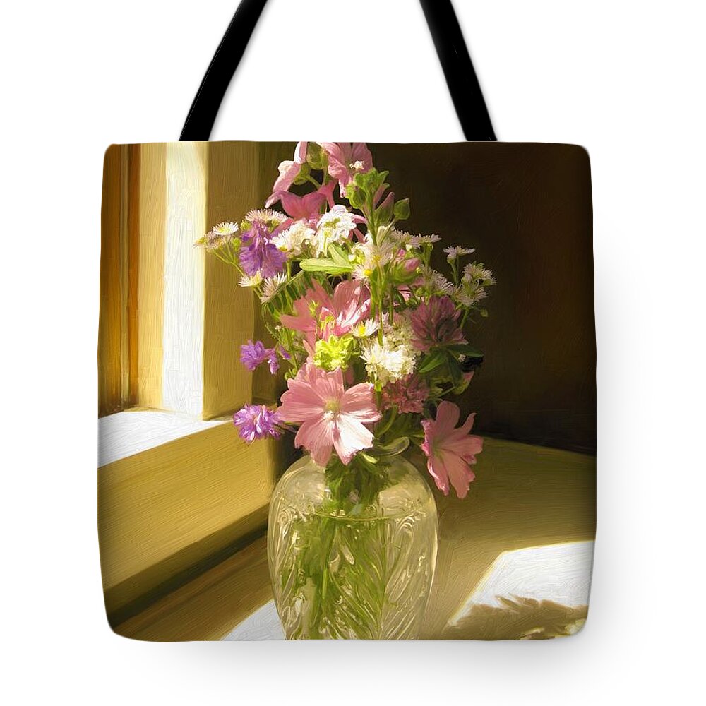 Oil Painting Tote Bag featuring the digital art Afternoon Light by Ric Darrell