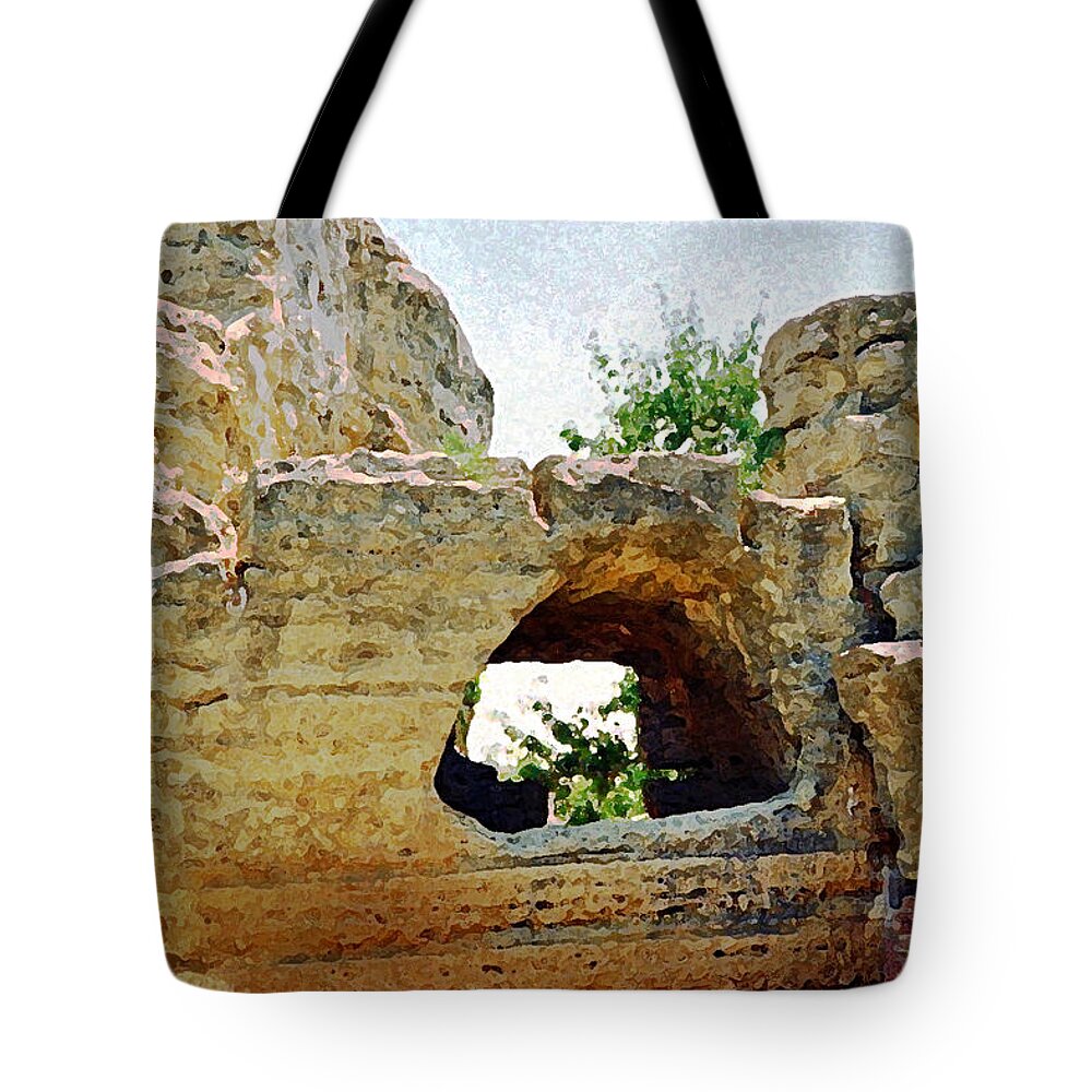 Italy Tote Bag featuring the digital art Agrigento 7 by John Vincent Palozzi