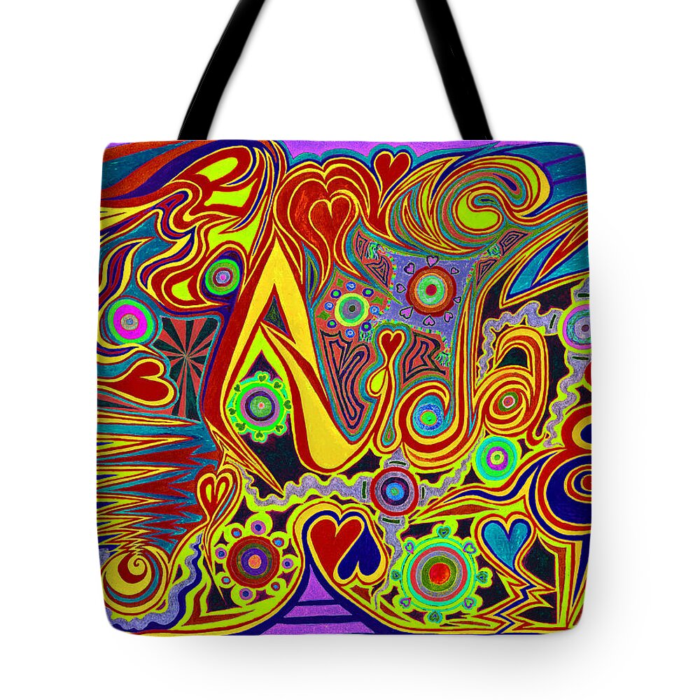 Aida Tote Bag featuring the drawing Aida 6 by Kenneth James