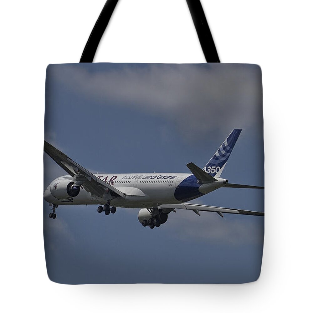 Transportation Tote Bag featuring the photograph Airbus A350 by Shirley Mitchell