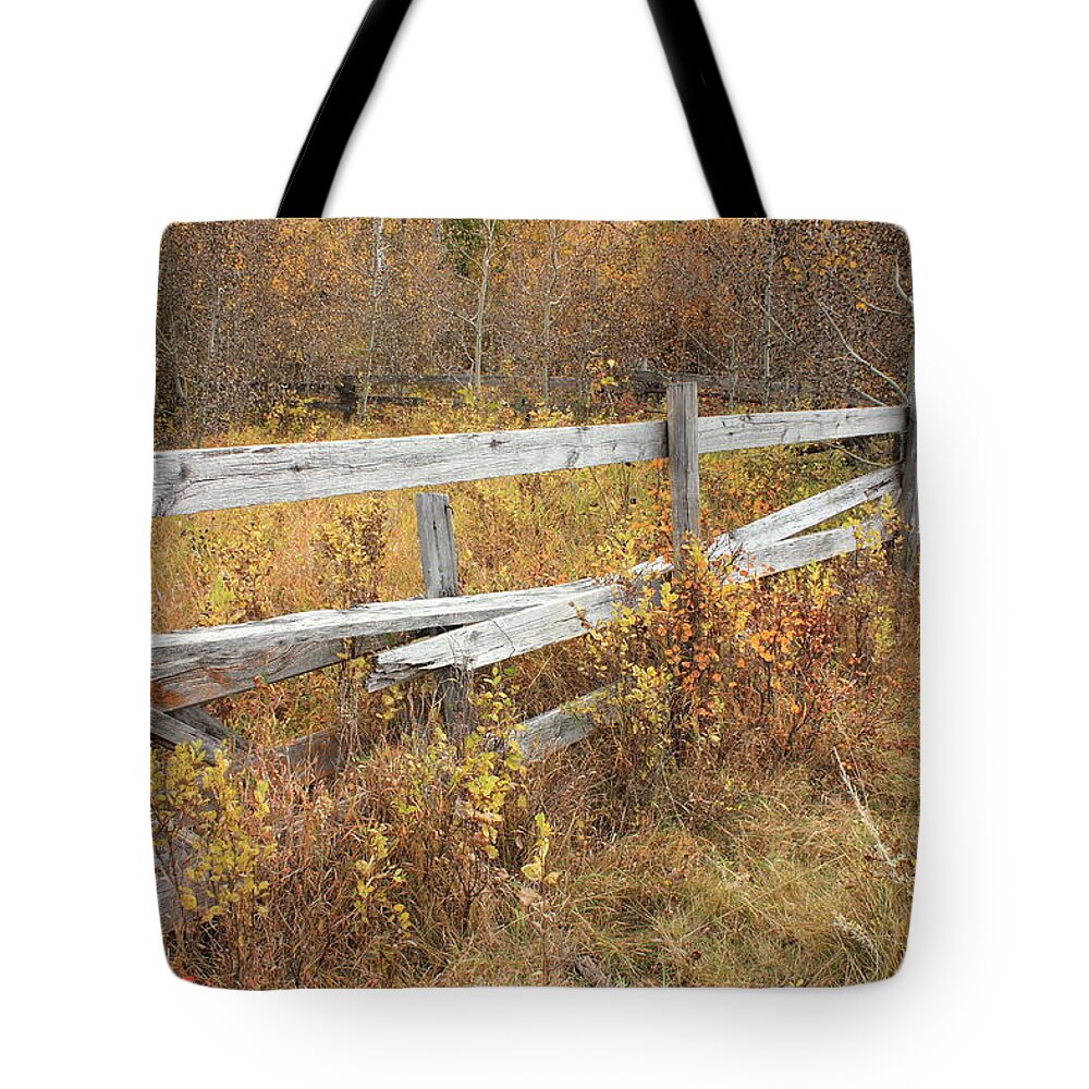 Farm Tote Bag featuring the photograph Alberta Ranchlands - Abandoned Corral by Jim Sauchyn