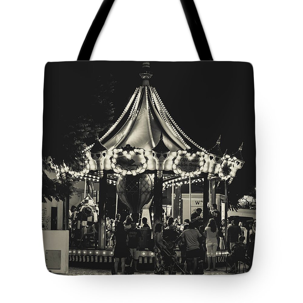 Street Tote Bag featuring the photograph Albufeira Street Series - Merry-Go-Round by Marco Oliveira