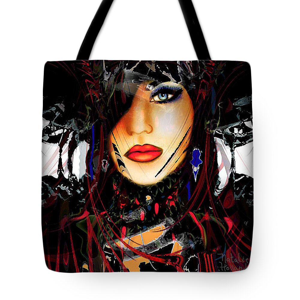 Face Tote Bag featuring the mixed media Alexandria by Natalie Holland